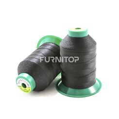 Нитки для кожи, обуви Синтон № 40, 80 текс, ПЭ, 1200 м, черные, Amann