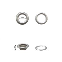 E#15*9 Люверс 9 мм, матовый никель