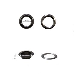 E#16*10 Люверс 10 мм, черный никель