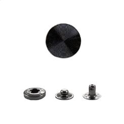 ASB3D24L+486 Кнопка пружинный контакт 15 мм (1шт. из 4 частей) зеркальный черный никель
