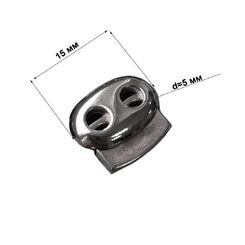PSPB928 Фиксатор 2-х дырочный, пластмассовый с покрытием черный никель