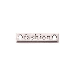 MP20*5 Металлический лейбл пришивной c лого FASHION 20х5х1,2 мм (1 место 1000шт.) матовый никель