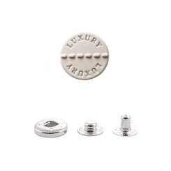 ASB24L+486  Кнопка пружинный контакт с лого LUXURY 15 мм, прорезиненная SOFT Touch