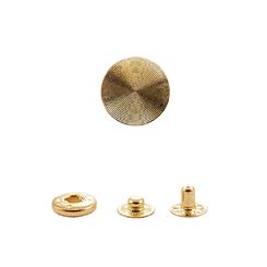 ASB3D24L+486 Кнопка пружинный контакт 15 мм (1шт. из 4 частей) зеркальное золото