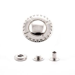 FK0005-11+486 Кнопка пружинный контакт  20 мм (1шт. из 4 частей) никель
