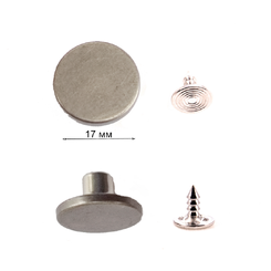 JBA27LWF03 Джинсовая пуговица 17 мм, старое серебро